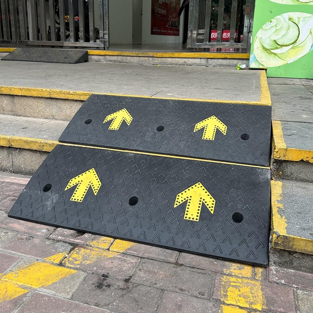 Rampa Progowa o Długości 100 Cm, Ciężka Rampa Podjazdowa, Gumowa Rampa Krawężnikowa do Samochodów, Wózków Inwalidzkich, Rowerów, Motocykli (Color : Noir, Size : 7cm/2.8inch Rise)