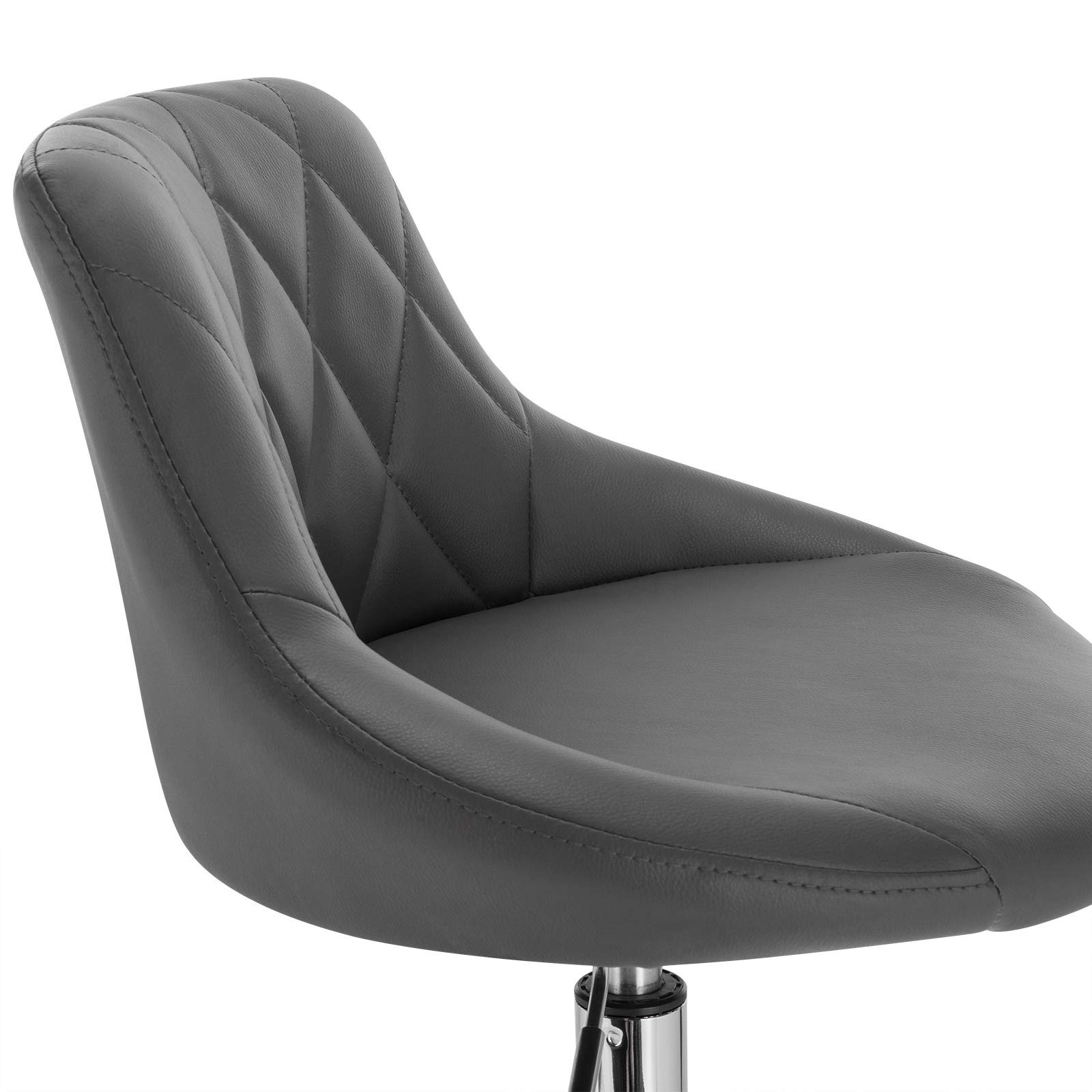 WOLTU Zestaw 2 obrotowych taboretów barowych z regulacją wysokości 42-58 cm, aksamitny stołek bistro z metalową strukturą, szary, BH241gr-2