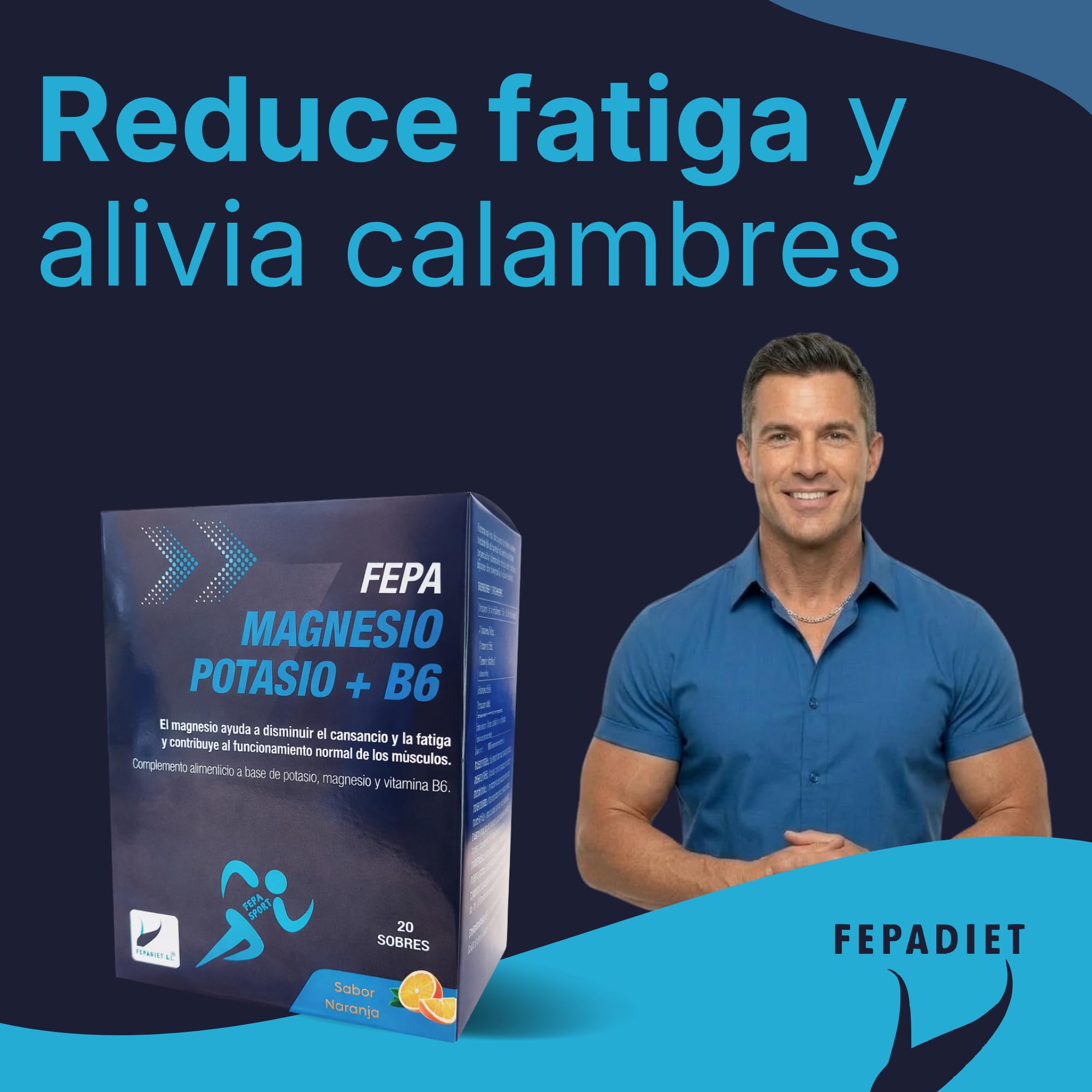 FEPA Magnesio + Potasio 20 Sobres con Vitamina B6 Pack de 3 – Complemento Alimenticio – Apoyo Energía, Función Muscular y Nerviosa – Fepadiet