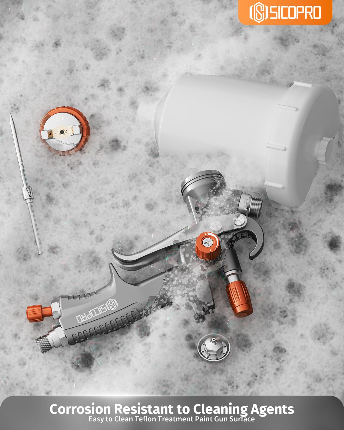 LVLP Pistolet natryskowy do malowania powietrzem z dyszami 1,3/1,5/1,7 mm do samochodów i malowania domów, zestaw premium do lakierowania, lakier i górna powłoka, z separatorem olejowo-wodnym