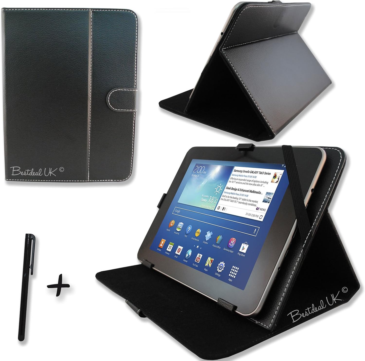 NEW Lightweight PU Leather Case & Stand for Argos BUSH Mytablet 10" 10.