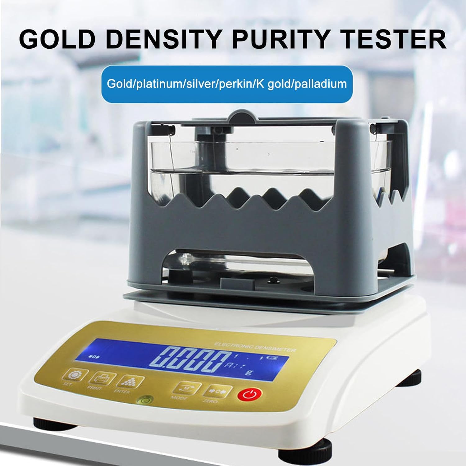 Digital Electronic Gold Purity Tester Machine,Gold Testing Kit,0.0001g/cm3 Density Resolution,Gold K Value Tester,Solid Density Meter,600K
