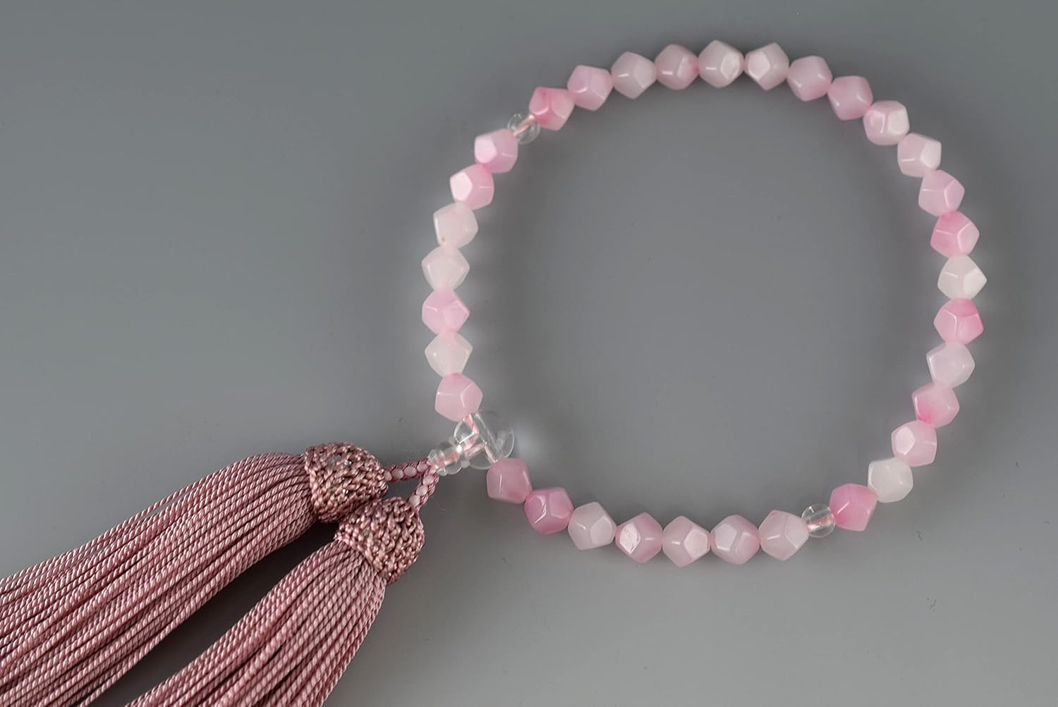 KYOTO ASAHIYA Japanese Pink Plastic Juzu Prayer beads Large Buddhist Rosary Mala Beads for Adult Women Gifts for Mom Mother's day Gift