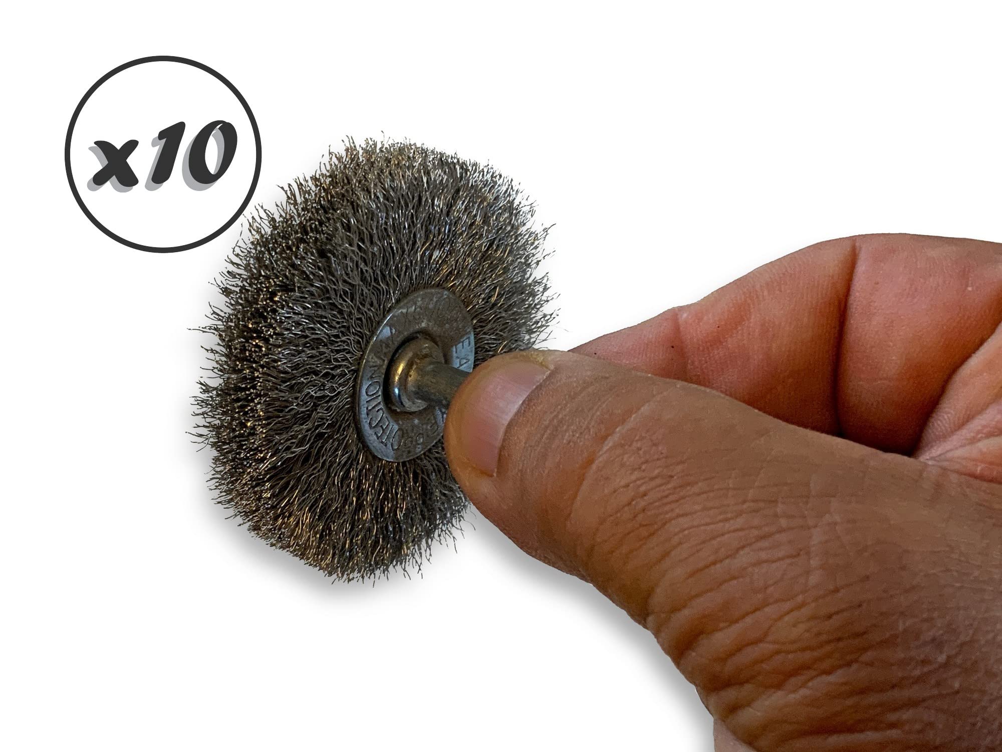 Kibros Lot 10 brosses circulaires tige Ø 60 mm inox souple 12 mm