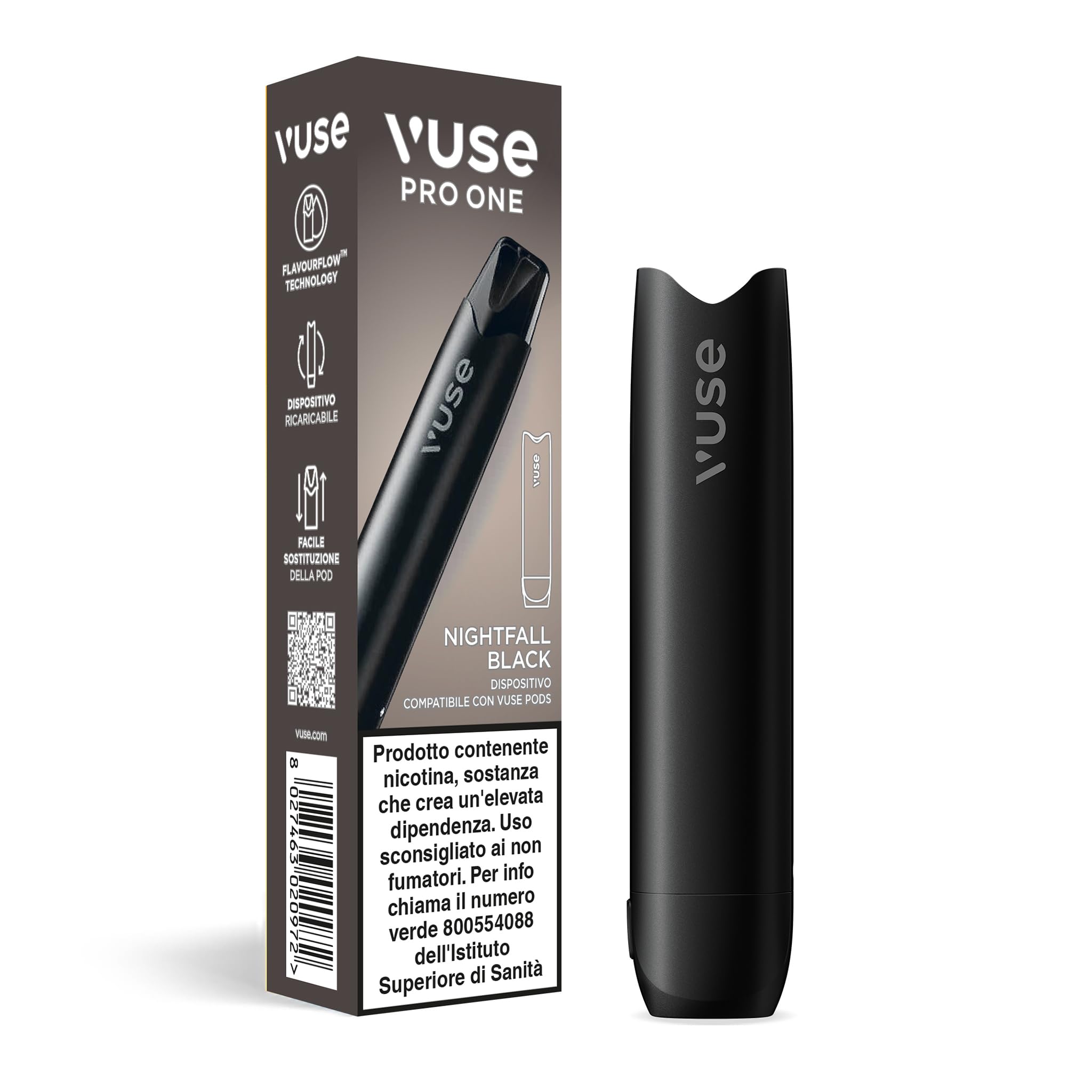 black vuse pod VUSE PRO ONE Rechargeable Electronic Cigarette, New Generation, Black, Pods  Not Included : Amazon.it: Electronics