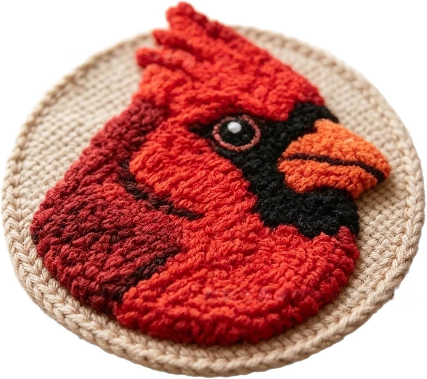 6 Pack Bird Pattern Punch Needle Coaster Kit for Beginner, Complete Embroidery Set with Yarn, Hoop, Felt & Instruction, Easy Handmade Table Coaster Making Supplies for Adult Hobby Home Decor (Type A)