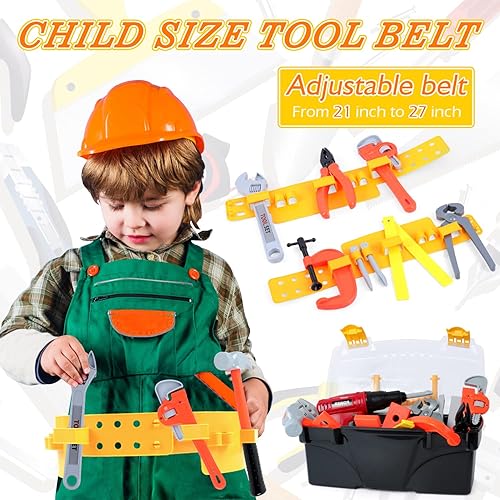 Miniatura 4 de Juego de juguetes de herramientas para niños kit de herramientas de juego de simulación para niños pequeños con taladro electrónico inalámbrico