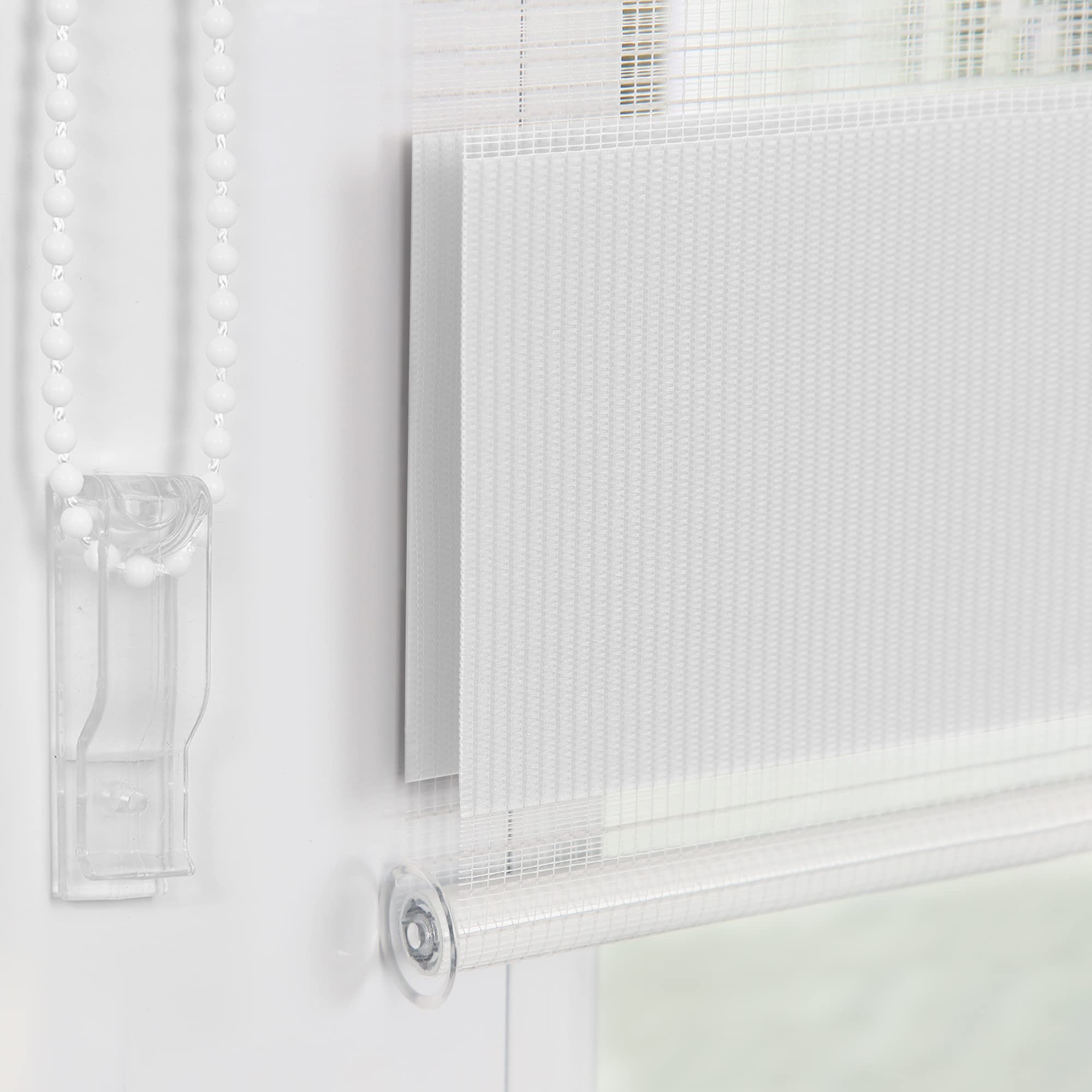 Enrouleur Jour Nuit sans Perçage Tamisant pour Fenêtre 55 x 150 cm Blanc