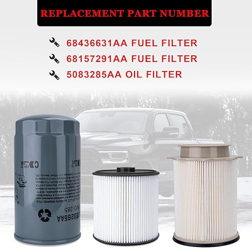 Miniatura 2 de Filtro de combustible 6.7 Cummins Diesel 68436631AA 68157291AA 5083285AA Filtro de combustible Separador de agua y filtro de aceite para Dodge Ram