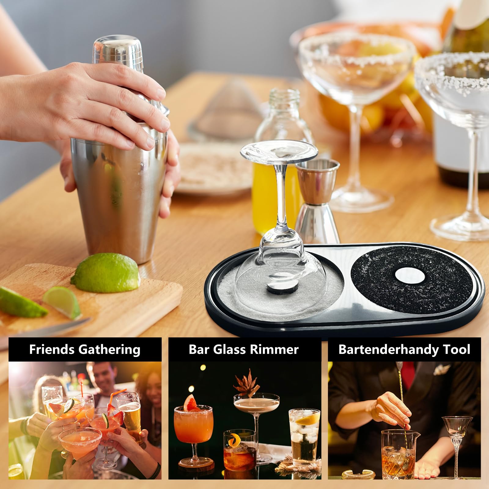 Margarita Salt Rimmer Set - Cocktail Glass Rimming -5 Margarita Salt Rimmer Set - Cocktail Glass Rimming -5