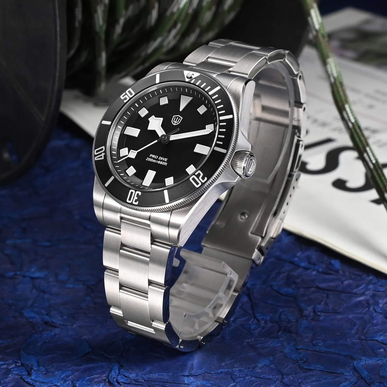 watchdives WD1969 Pro Orologi Subacquei VH31 Seconda Continua Al Quarzo 38mm Vetro Zaffiro Orologio Da Polso Di Lusso 200m Orologio Subacqueo Per Uomo