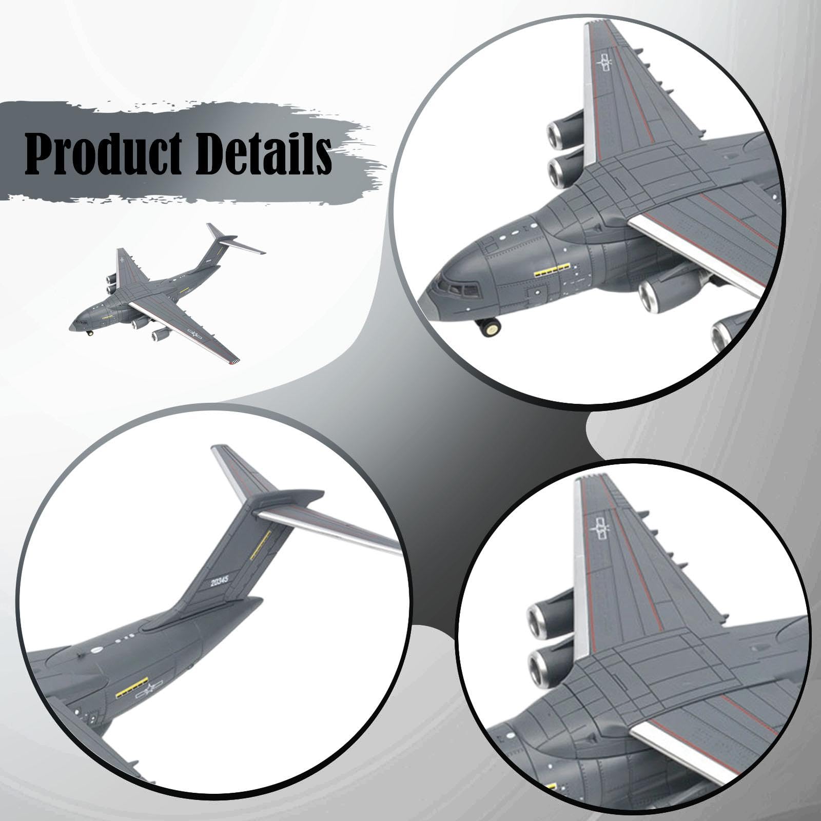 Perfeclan Kit de construcción de Modelo de avión de Transporte a Escala 1/100 para entusiastas de colección de Bloques de construcción para oficinas,