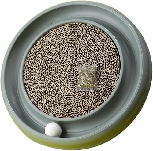 Lexweezwudi Pelota de pista de juguete para gatos e interior interactiva para mascotas, juguetes rascadores de arañazos, almohadilla para rascar