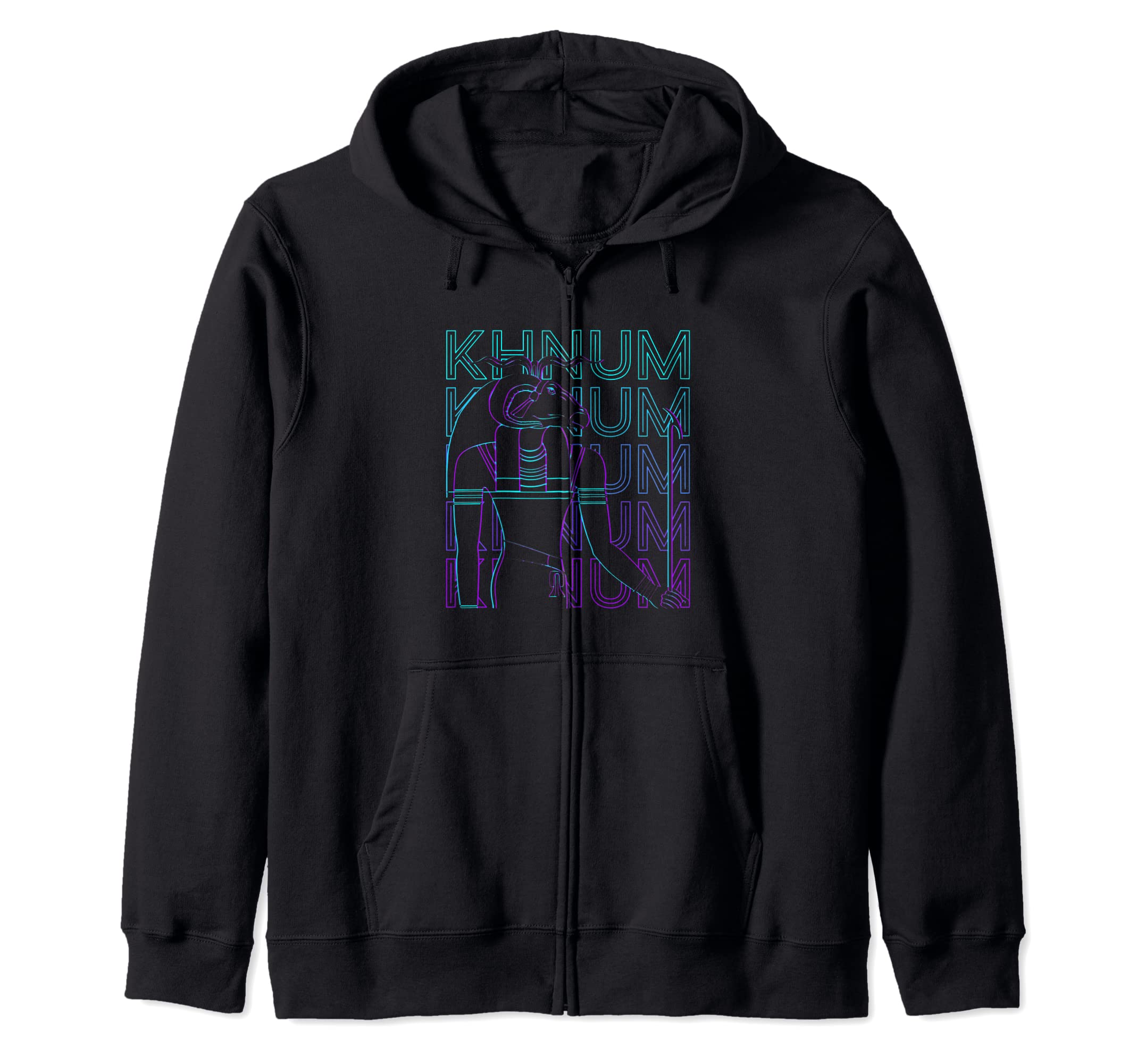 Khnum Egyptian God Ancient Egypt Retro Zip Hoodie
