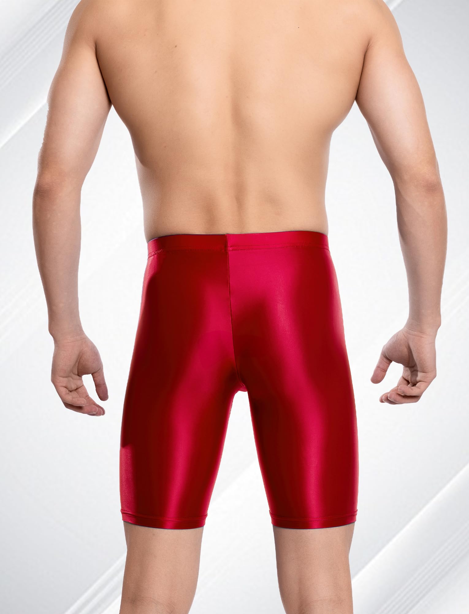 Short Brillant Homme Short de Compression Homme Sport de Short Legging Homme Sport Wetlook Élastique Collants de Course Short de Sport Court Sexy Homme Caleçon Long