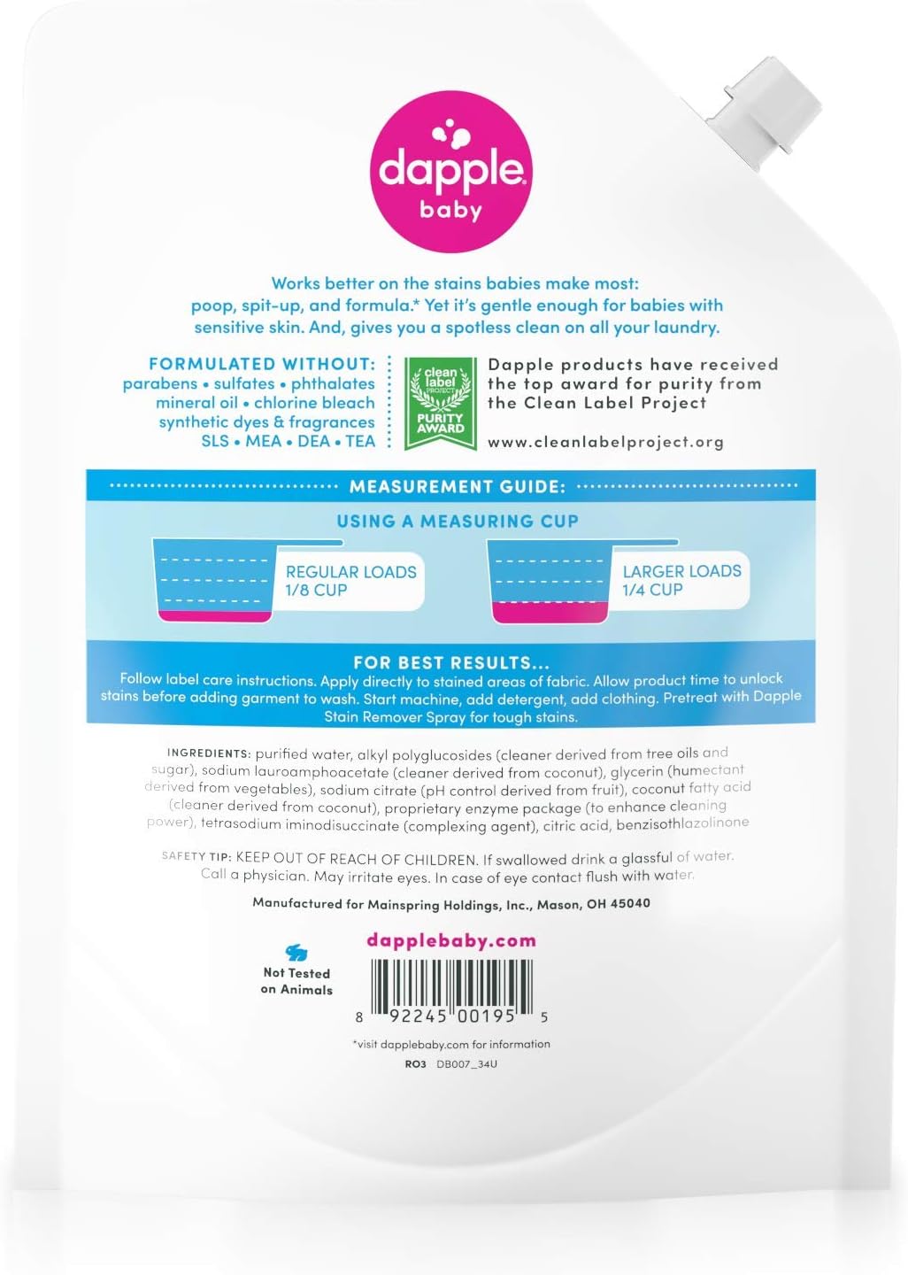 Buy Dapple Baby Laundry Detergent Fragrance Free Sulfate Free Hypoallergenic 1 Measuring Cap Included 34 Fluid Ounces Pack Of 3 Online In Taiwan B07qb82jxd Buy Dapple Baby Laundry Detergent Fragrance Free Sulfate Free Hypoallergenic 1 Measuring Cap Included 34 Fluid Ounces Pack Of 3 Online In Taiwan B07qb82jxd