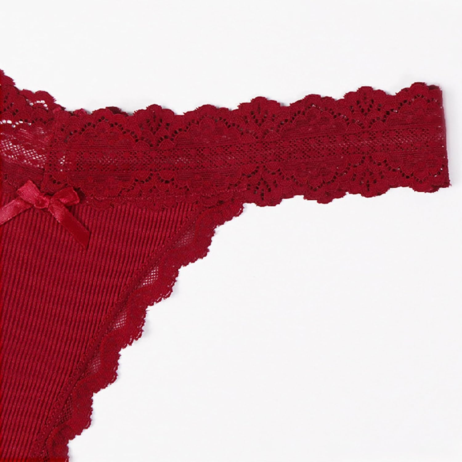 DGHM-JLMY Ladies Seamless Low Waist Lace Underwear Soft Stretchy Floral Lace Thongs Sexy Knickers With Bow Lace Panties