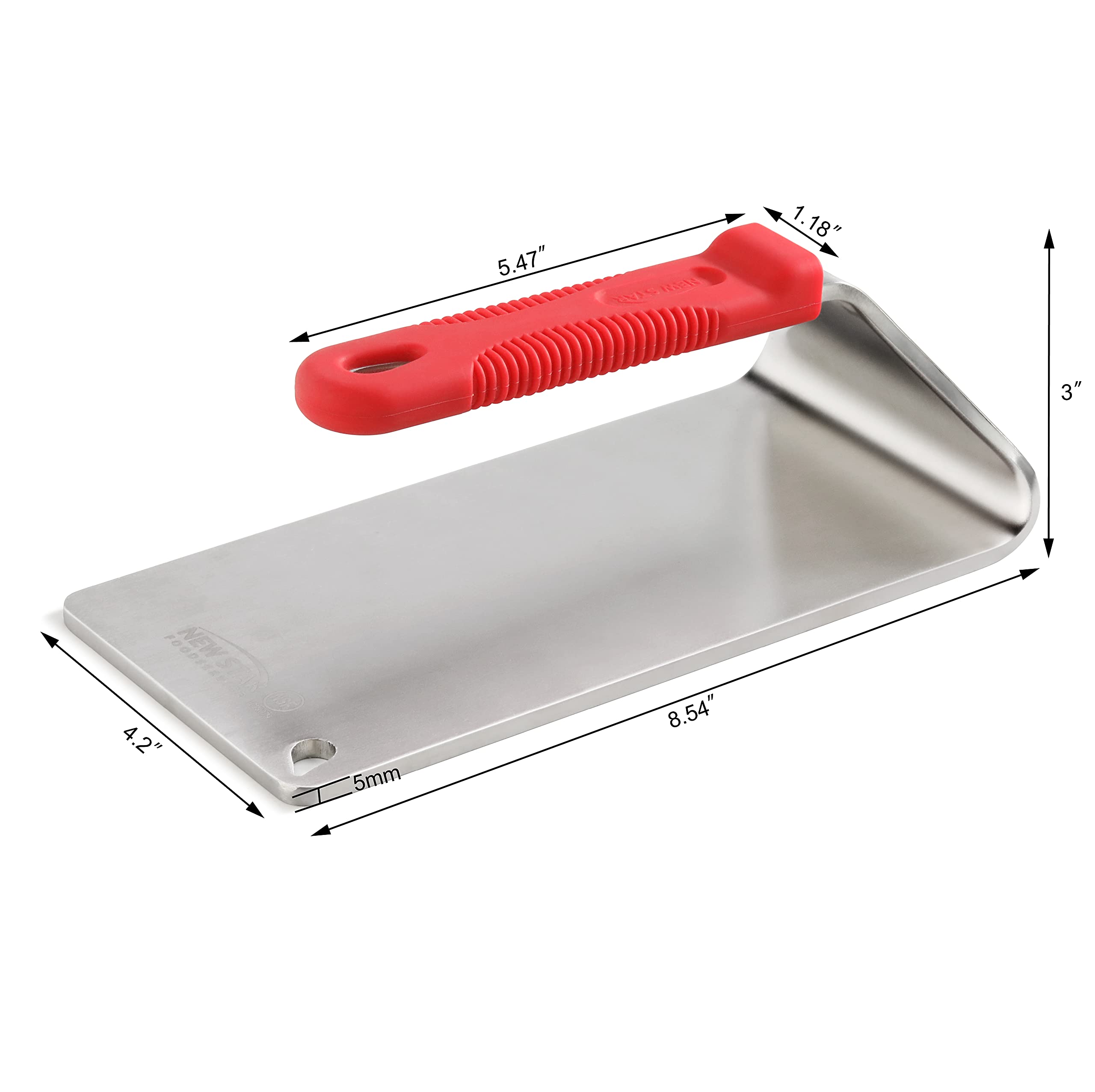 New Star Foodservice 1029079 Extra Heavy Duty Edelstahl 18/8 Steakgewicht/Grillpresse, 21,6 x 10,8 cm