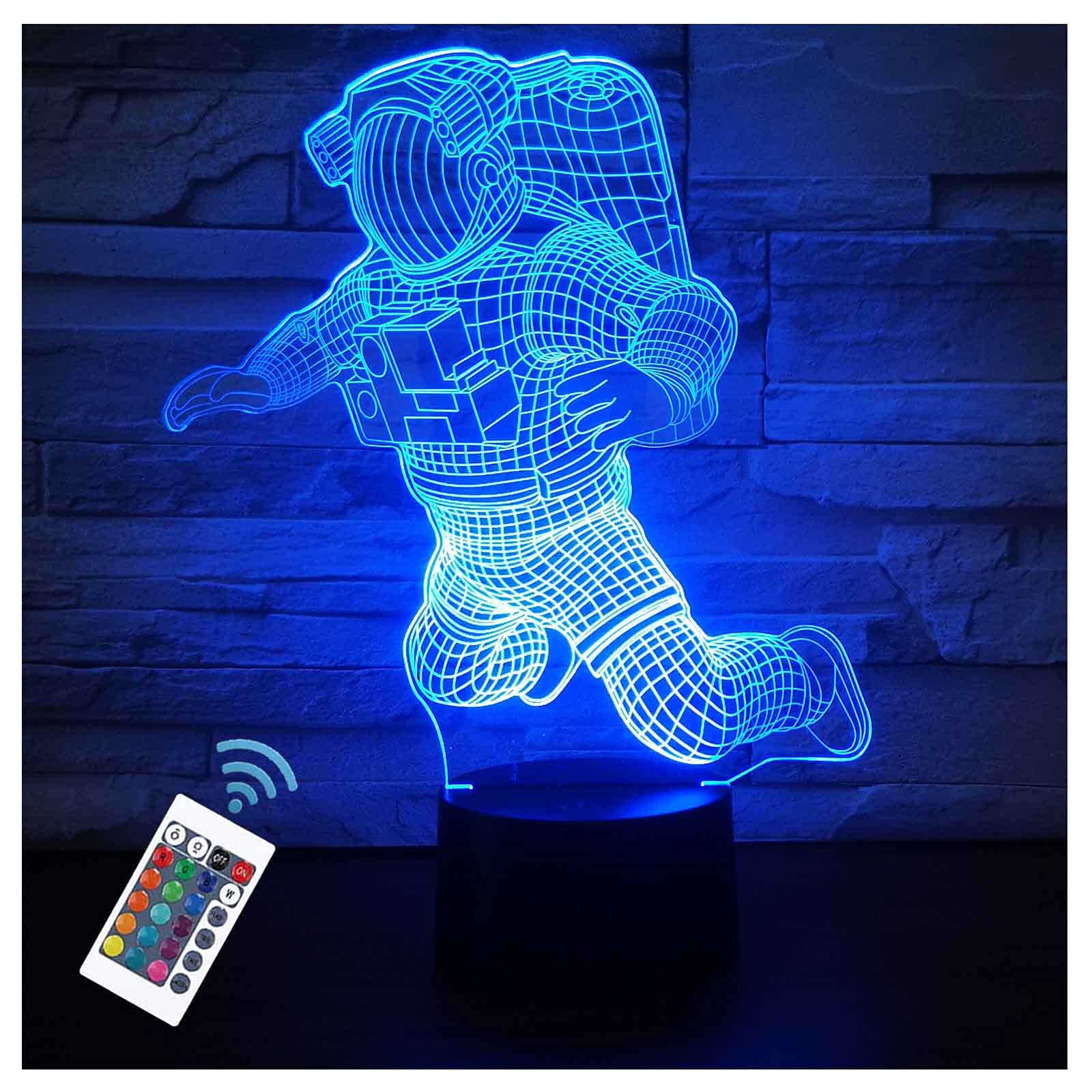 Glorivo Astronaut Night Light,16 Colors Remote Control & Smart Touch Dimmable 3D Illusion Bedside Lamp,Bedroom Decoration Birthday Christmas Toy Gift