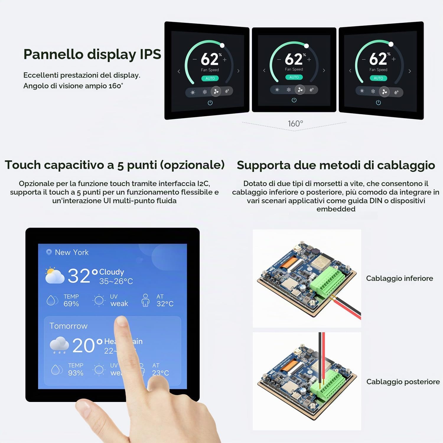 Waveshare ESP32-S3 4inch Capacitive Touch Display Development Board, 480×480, 5-Point Touch, 32-Bit LX7 Dual-Core Processor, Up To 240MHz Frequency, Supports WiFi, With Onboard Antenna