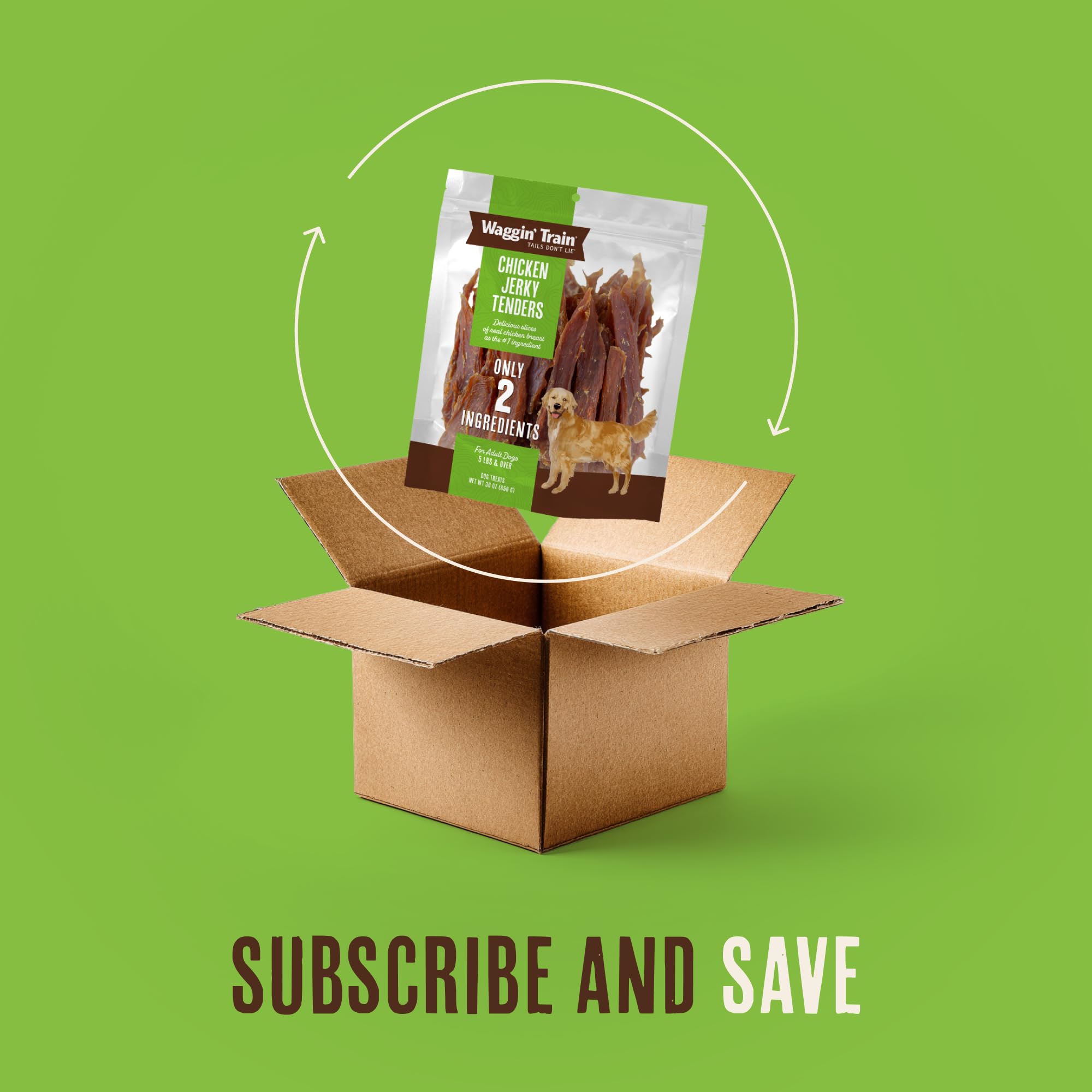 Waggin' Train Chicken Jerky Dog Treats, Made with 100% Real Chicken Breasts, Only Two All-Natural Ingredients, Great High Protein Dog Treat, Easily Digestible for Big or Small Dogs, 30 oz. Pouch - image 8