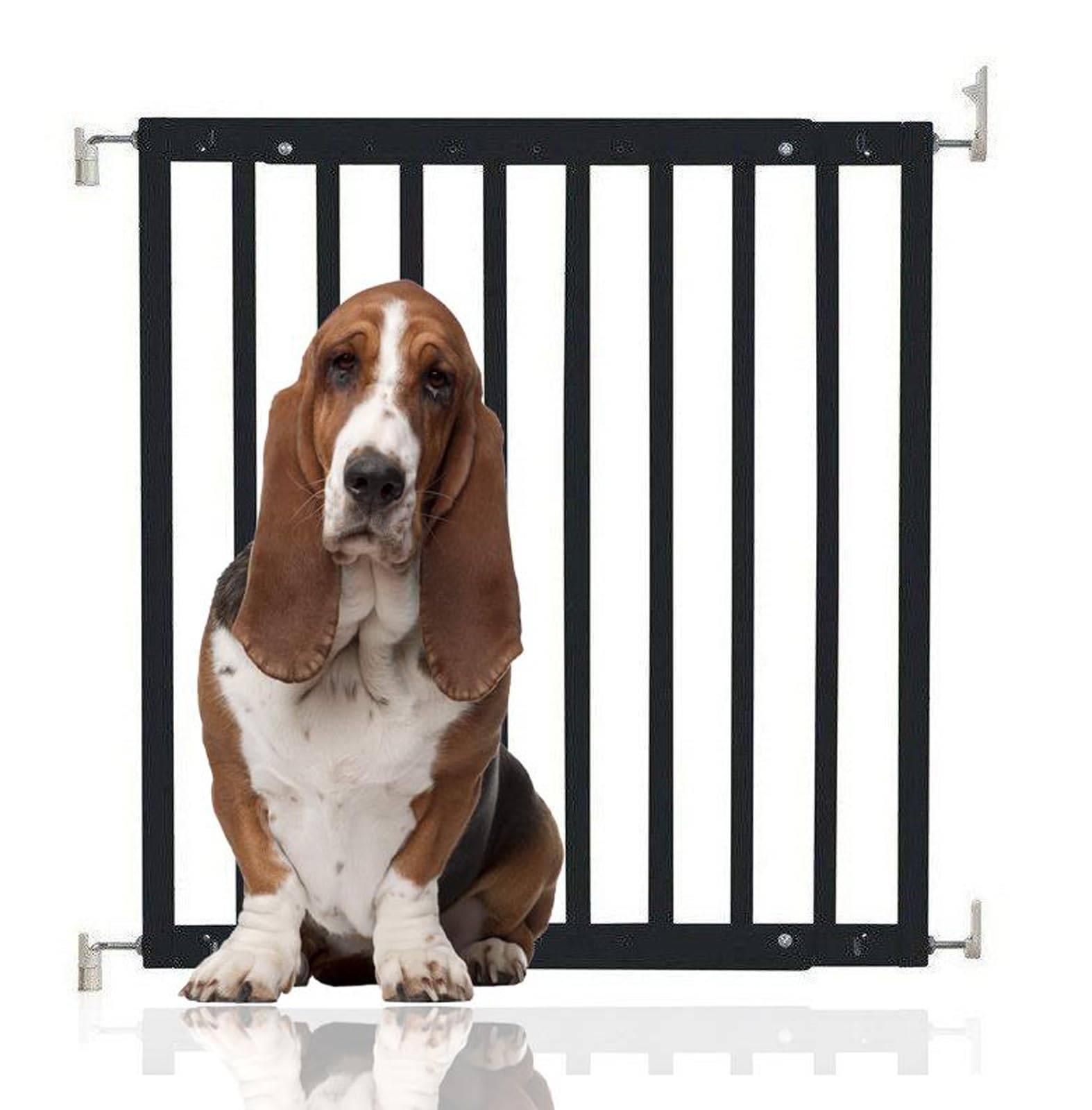 Bettacare Chunky Wooden Screw Fit Dog Gate63.5Cm105.5CmBlackWooden Dog Gate GateScrew Fit Pet Stair GatePuppy Gate from B&Q