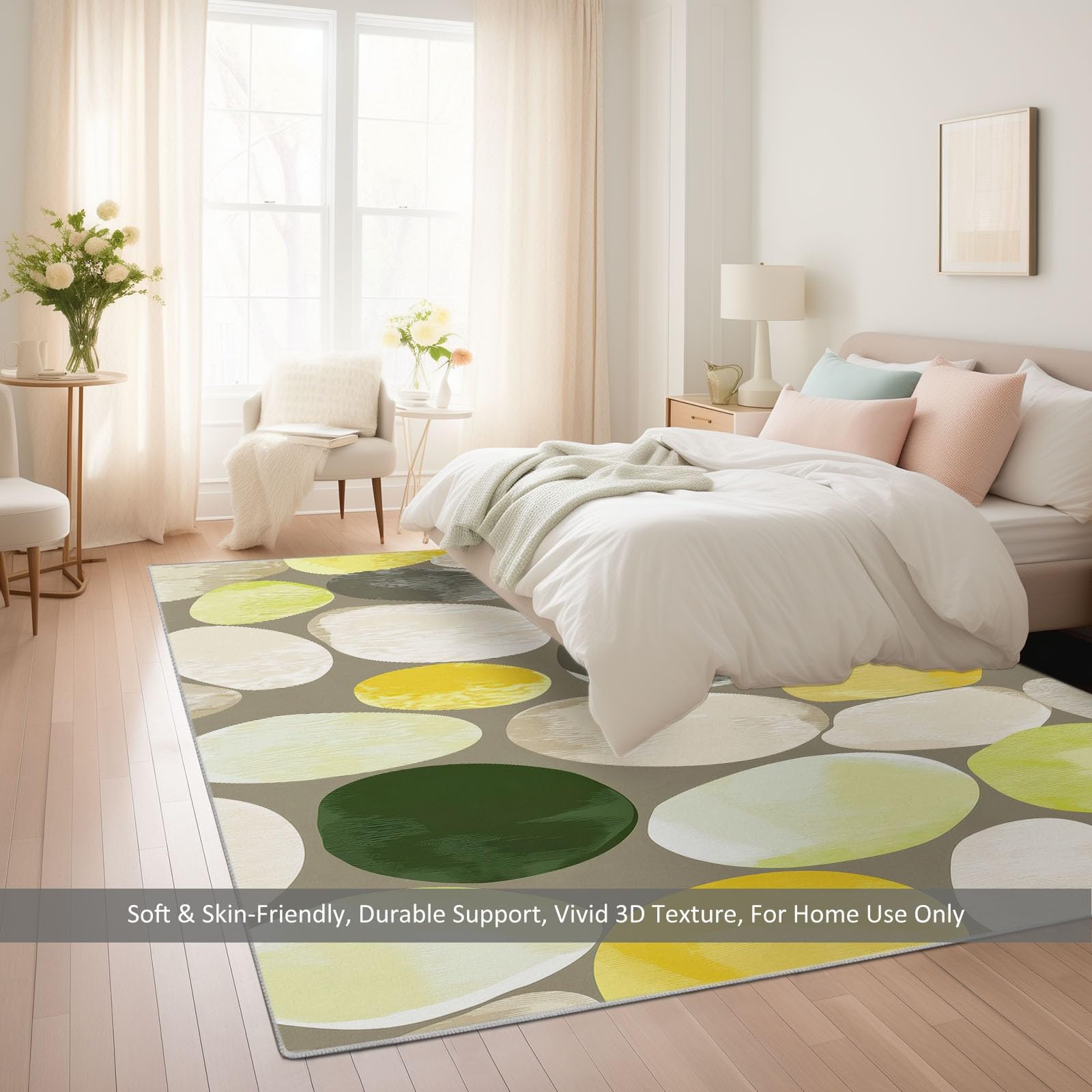 Dywan do salonu 100 x 160 cm abstrakcyjny design, nowoczesny dywan z nadrukiem geometrycznym klocki miękkie i lekkie kolory do jadalni sypialnia przedpokój biuro - antypoślizgowy dywan