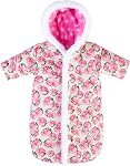 Rakki Dolli Doll Sleeping Bag Jumpsuit Hooded Romper Pink Rose Hoodie Soft Swaddle Blanket Doll Clothes and Accessories, Fits for 18" Dolls (Doll not Included)