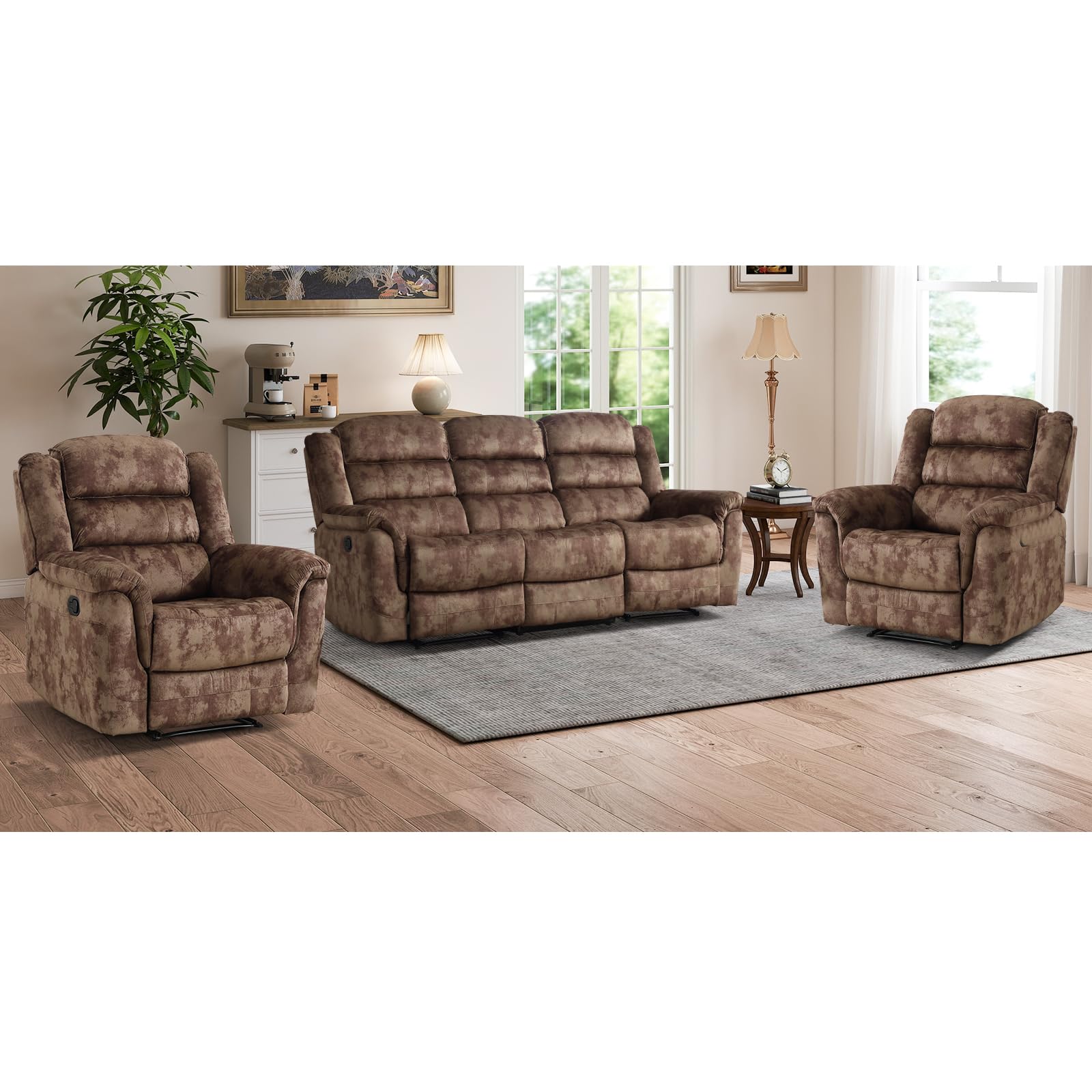 EBELLO 3-Piece Reclining Living Room Set