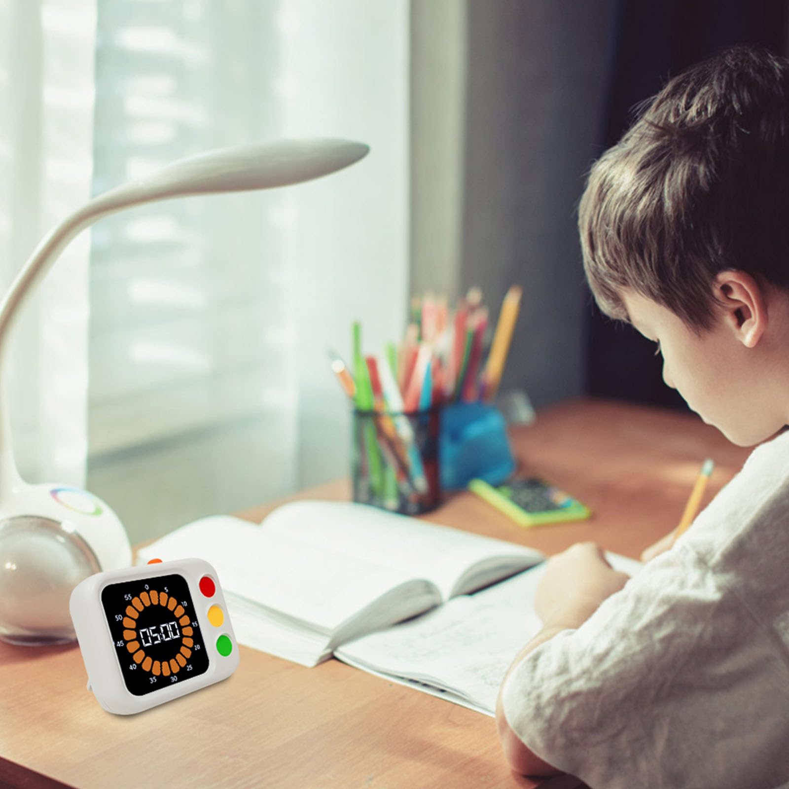 Timer digitale, 60 minuti, conto alla rovescia, strumento di gestione del tempo, timer con motivo semaforo per l'uso in cucina