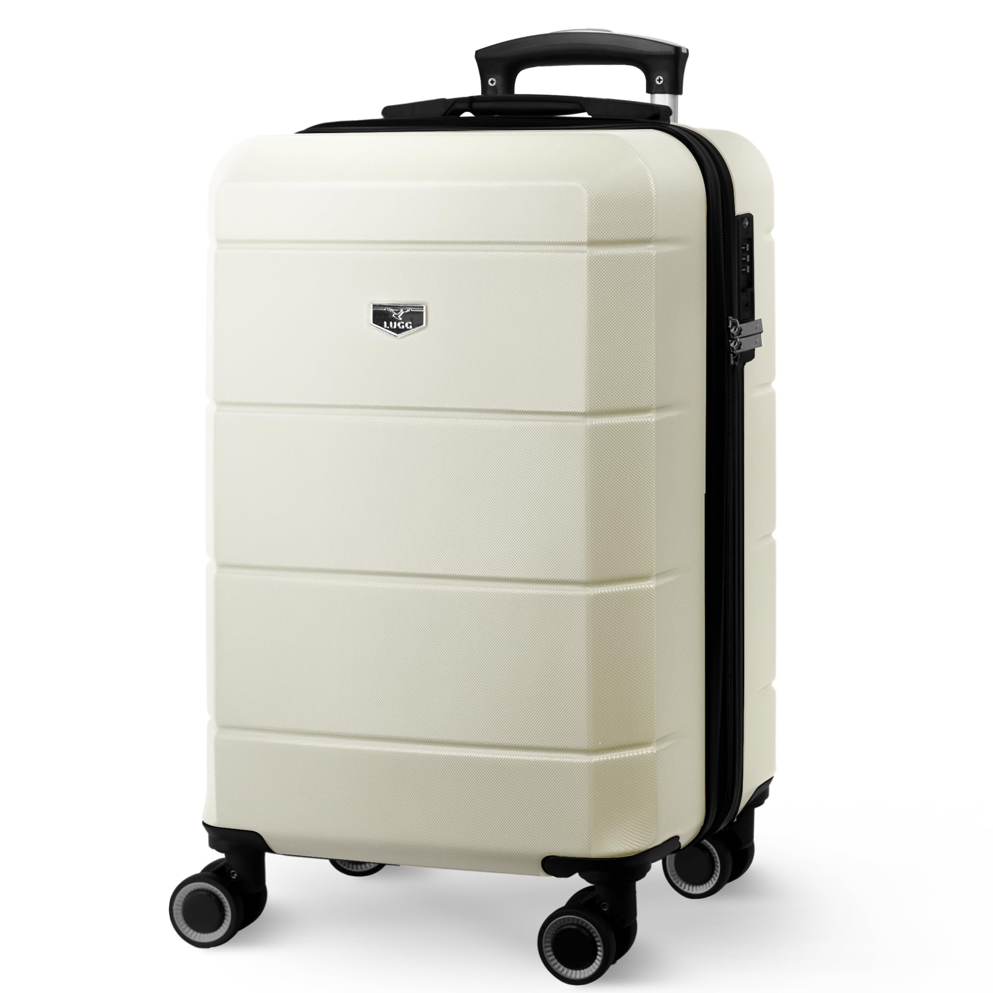 LUGG - Jetset 40cm Suitcase - 40x30x20cm- Ryanair Compatible - Underseat Size - Hard Shell ABS - Spinner & Removable Wheels - Lightweight Travel Luggage- Cream/Brown — view 103