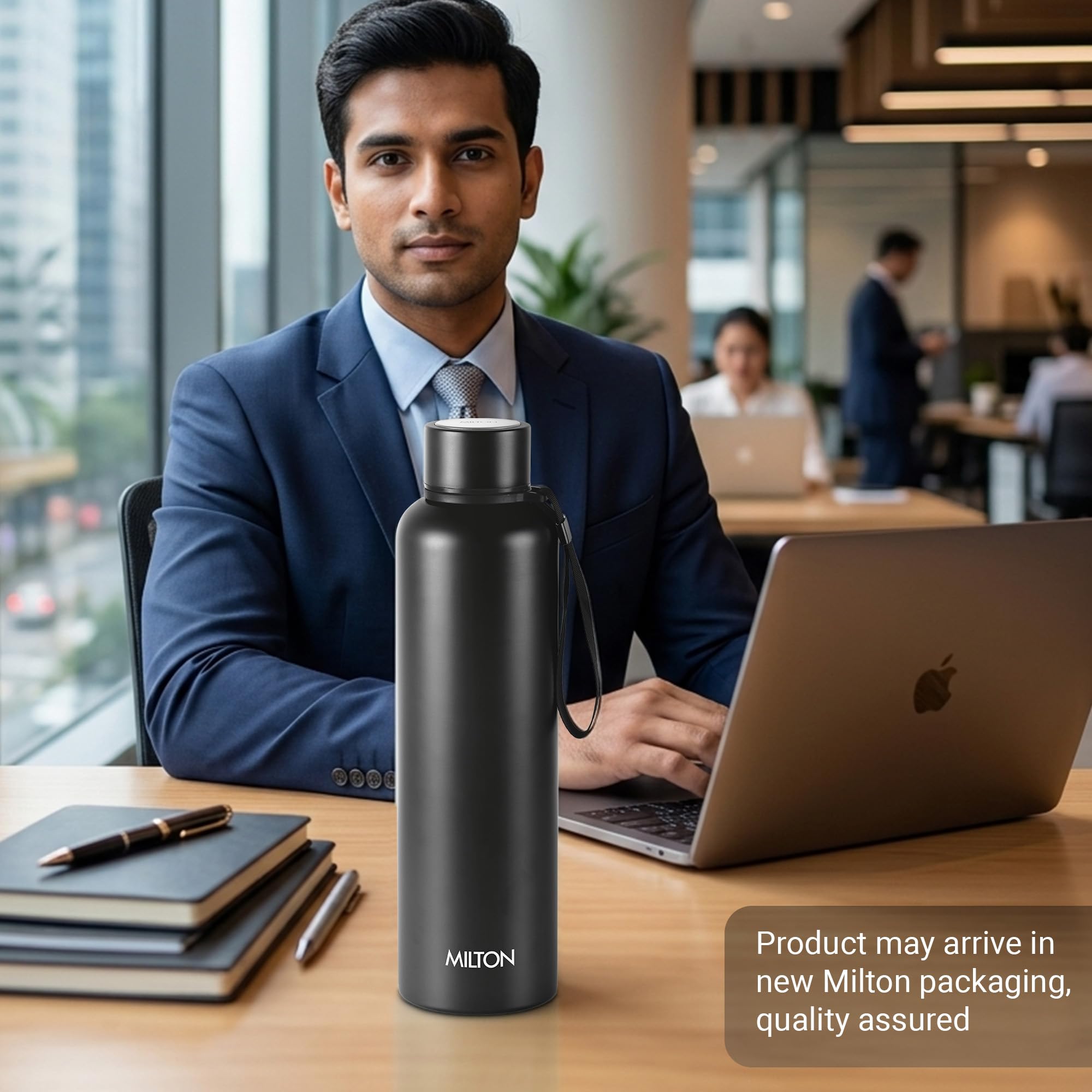 MILTON 1050ml Vakuumisolierte Wasserflasche, hält Getränke 24 Stunden heiß und kalt, 18/8 Edelstahl, doppelwandige Thermoskanne mit innerer Kupferbeschichtung für Sport, Fitnessstudio, Büro, Aura