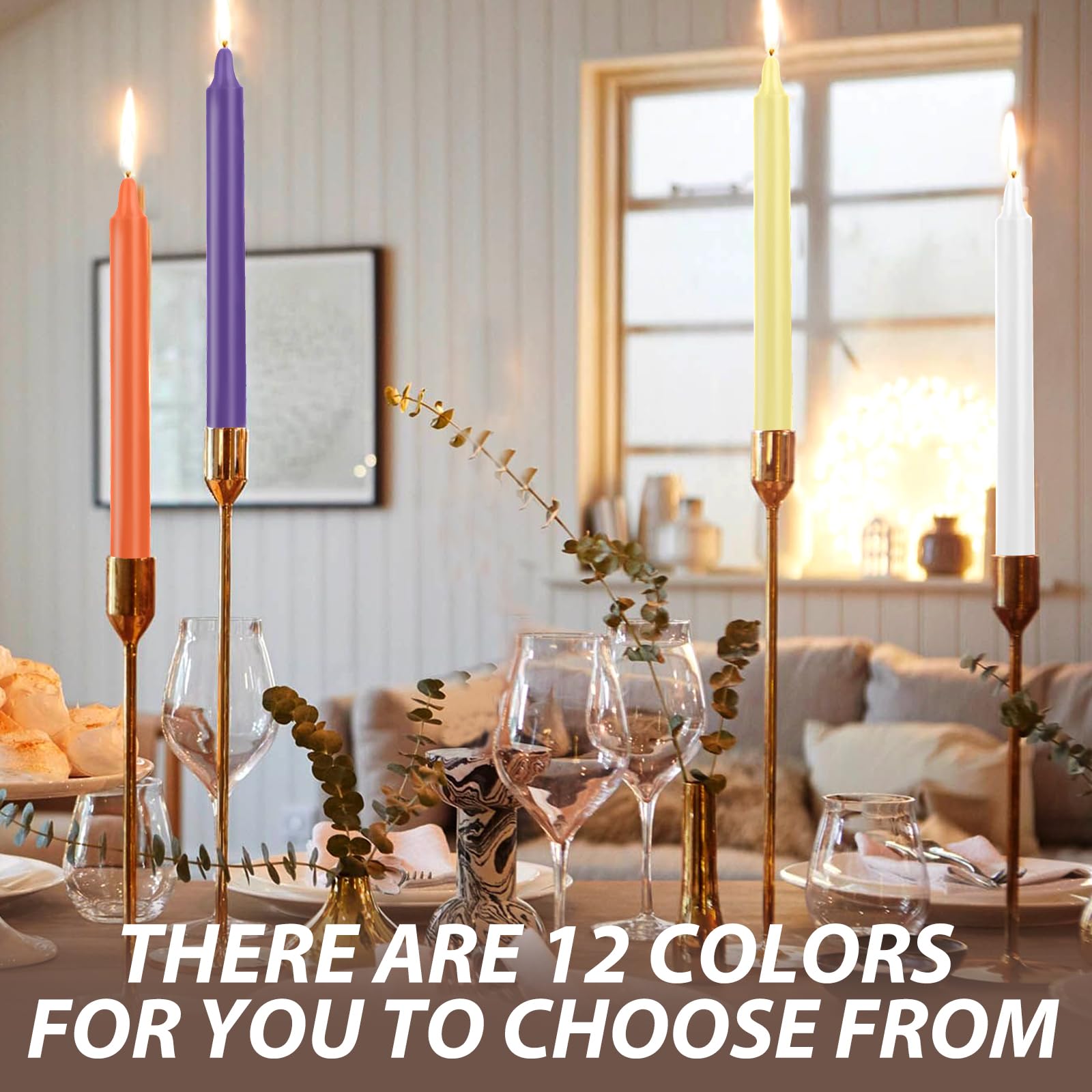 24 Pack Multicolor Spell Chime Candles – Premium Mini Unscented Taper Candles for Rituals, Prayer, Meditation, Altar, Spells – 4" Tall – Ideal for Witches & Spiritual Practices