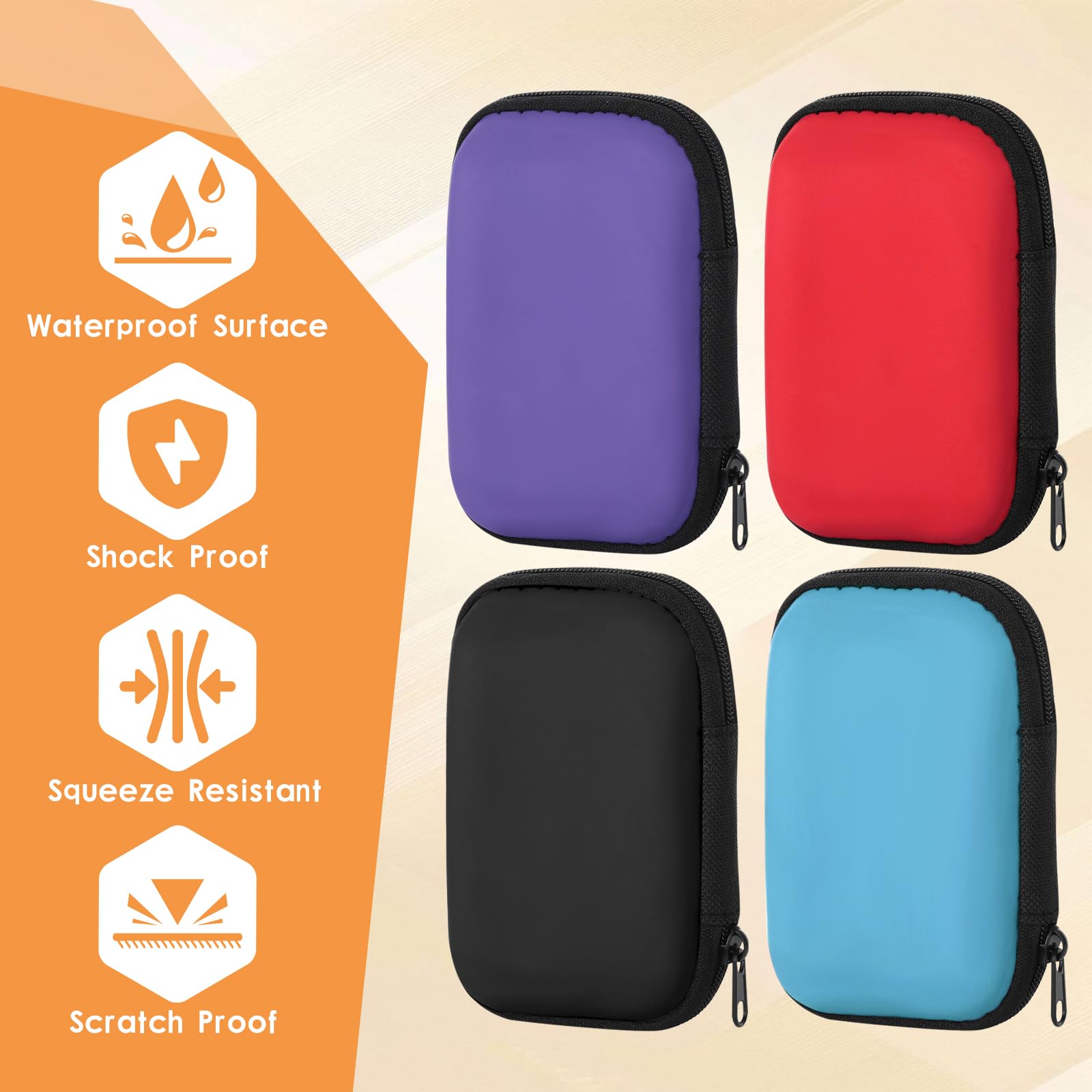 Qichan 4 Pcs Playing Card Case, Waterproof and Scratch Resistant Playing Card Box with Zipper - Image 4