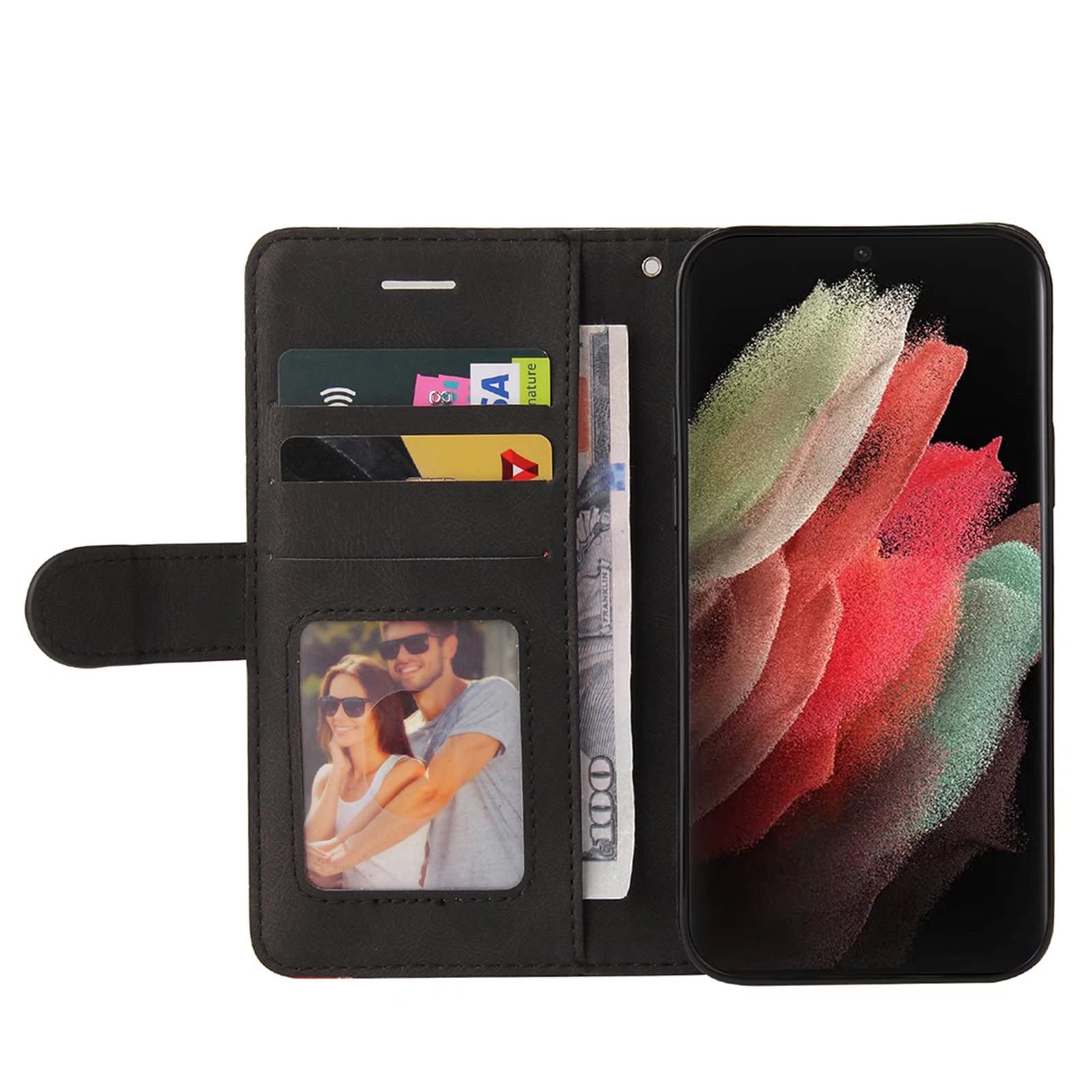 LEMORRY Custodia Portafoglio Per Realme 9 Pro In Pelle PU Con Slot Carte E Supporto - Morbida TPU, Cover Protettiva (Oro Rosa)