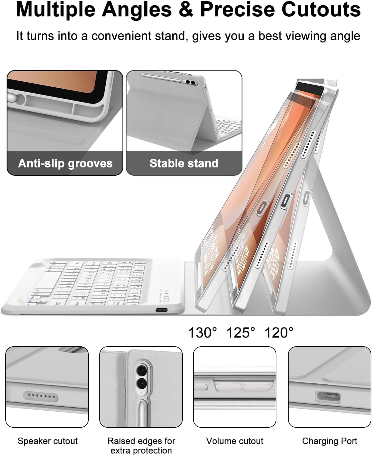 Keyboard Case for Samsung Galaxy Tab S10 Ultra / S9 Ultra / S8 Ultra 14.6 inch, Smart Magnetic Detachable Wireless Bluetooth Keyboard, Slim Protective Folio Case with S Pen Holder, Auto Sleep/Wake