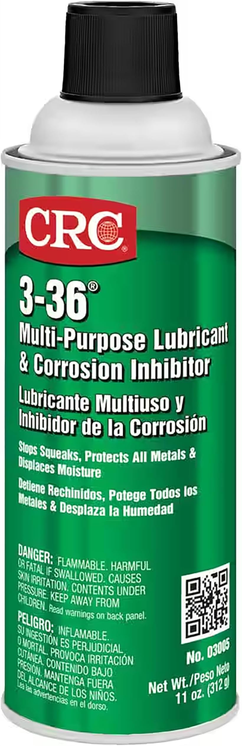 3-36 Multi-Purpose Lubricant and Corrosion Inhibitor, 11 oz Aerosol Can, Clear/Blue/Green