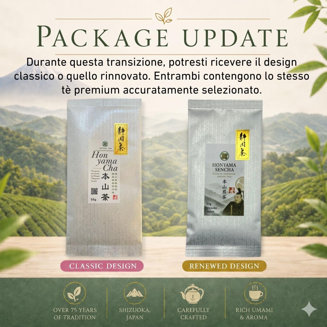 Daisan Tea, Honyama Tè Verde, Tè Verde Giapponese, Tè Sencha Premium | Tè fresco raccolto, Ryoku-Cha Verde Giapponese di Shizuoka, Giappone, Novità in Europa (100g)