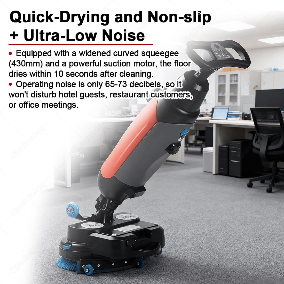 Scrubber Professionale con Serbatoi Separati da 4.5L E 7.5L,Spazzole di Pulizia Motorizzate da 430mm,Soluzione di Pulizia Efficace con Copertura di 1200 M²/H,per Domestico E Commerciale