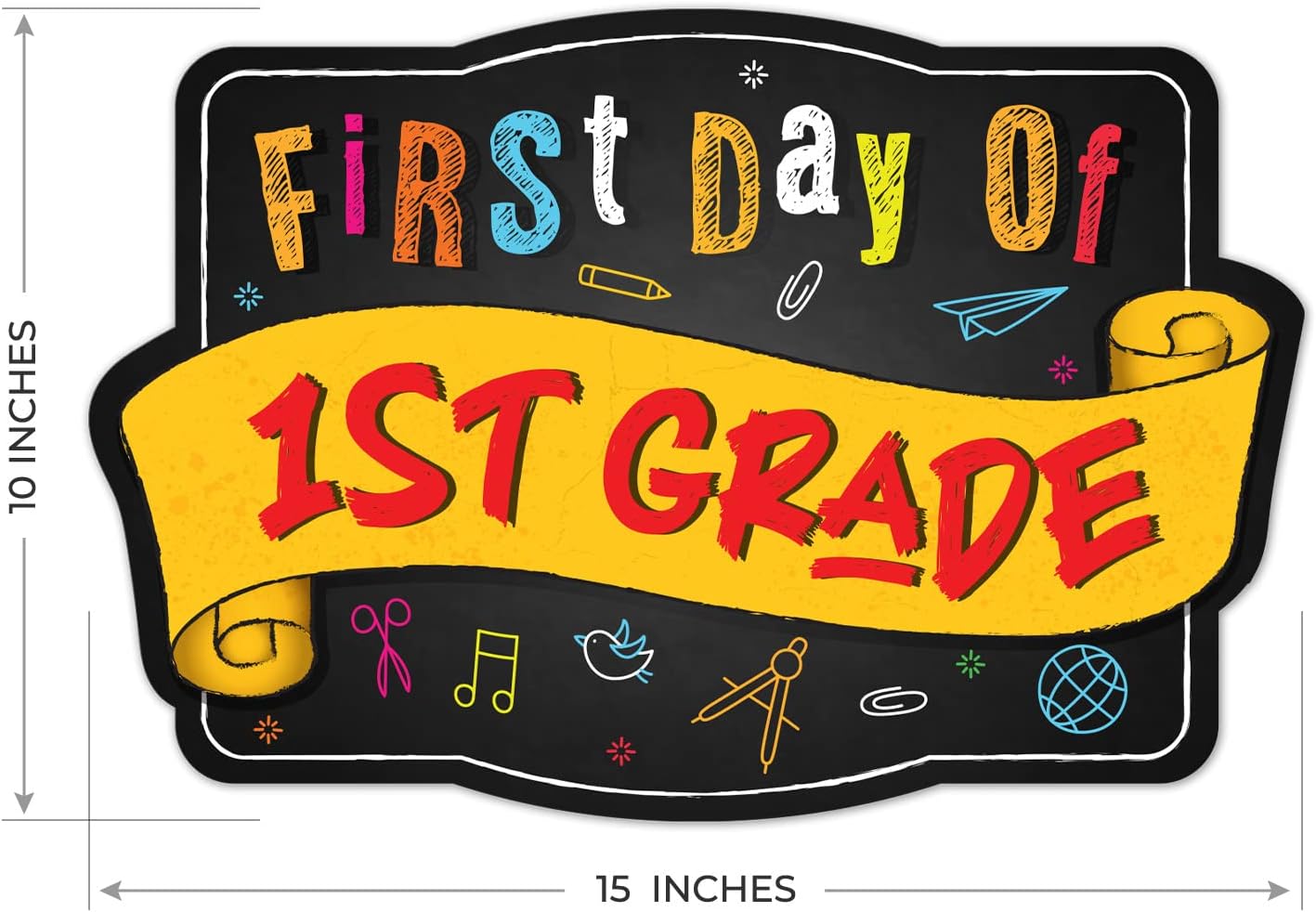 Soul Décor First Day of First Grade School Photo Picture prop, Cute and Creative First Day of School Picture Idea, Black Board Sign | Unbreakable Plastic | Made in the USA