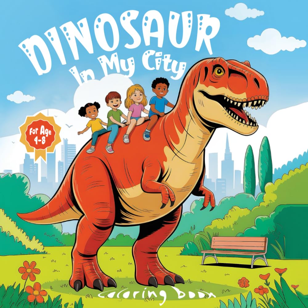 Dinosaur Coloring Book for Kids Ages 4-8: 50 Fun Pages with T-Rex, Triceratops & Friends - Bold Easy Designs