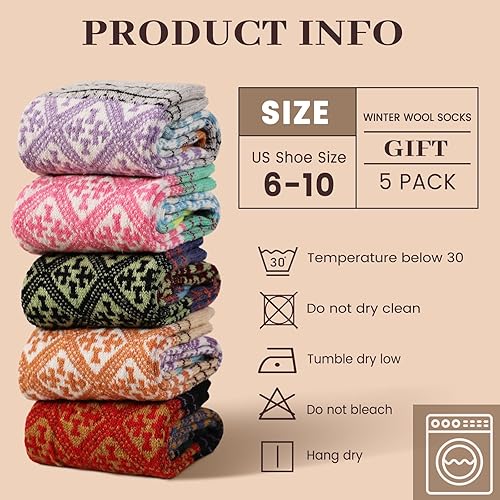 Miniatura 2 de Clothirily Calcetines de lana - Calcetines de lana para mujer, calcetines de lana para mujer, calcetines cálidos para mujeres y hombres, calcetines