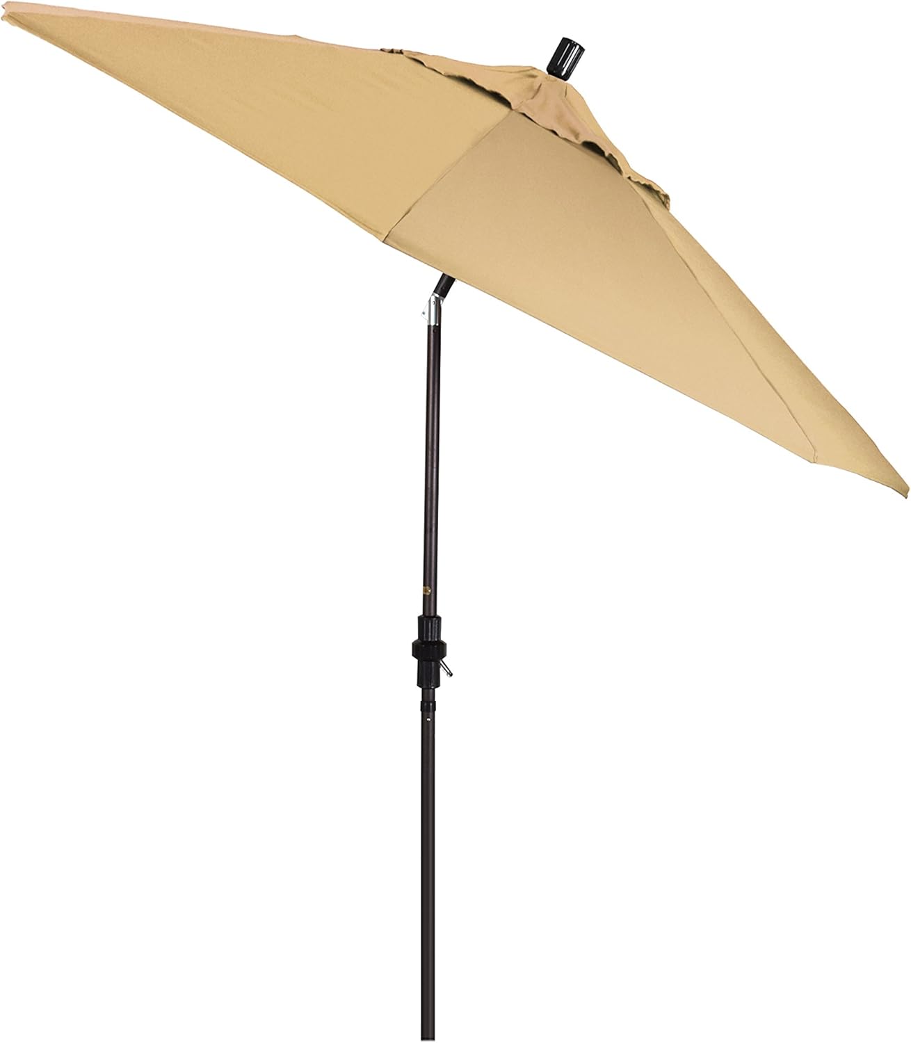 California Umbrella GSCUF908117-F67 9' Round Aluminum Pole Fiberglass Rib Market Patio Umbrella, Bronze, Champagne