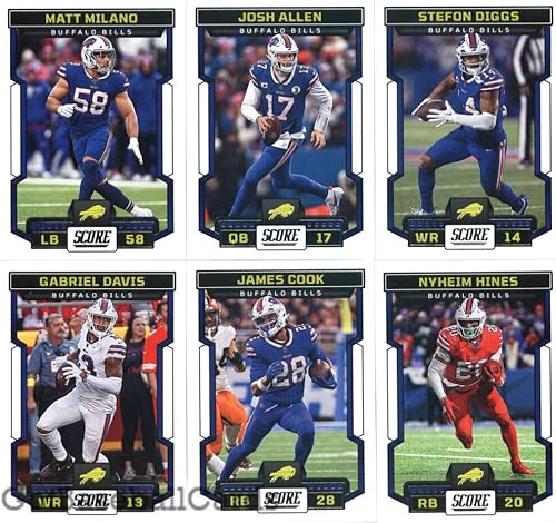 Juego de 12 cartas del equipo veterano de Buffalo Bills de Puntuación 2023 Matt Milano (#260), Josh Allen (#261), Stefon Diggs(#262), Gabriel Davis