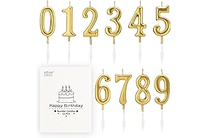 Beanlieve 10-Pieces Numeral Birthday Candles