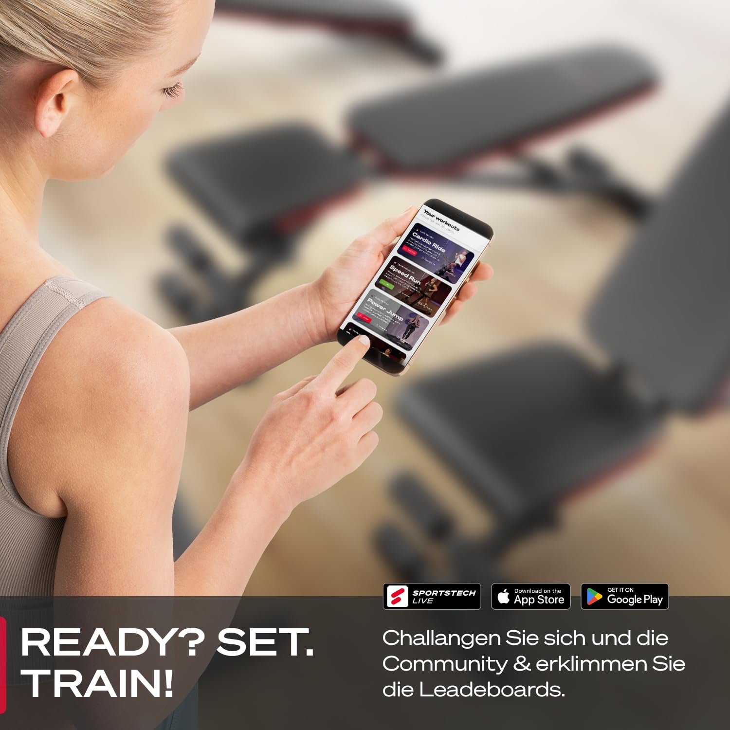 Sportstech Hantelbank – Faltbar, Hochwertig, Verstellbar, Schräg & Flach, 180 kg Belastbar – Fitnessgeräte für Zuhause, Bauchtrainer für Zuhause & Mehr als 40 Kombinationen | BRT400