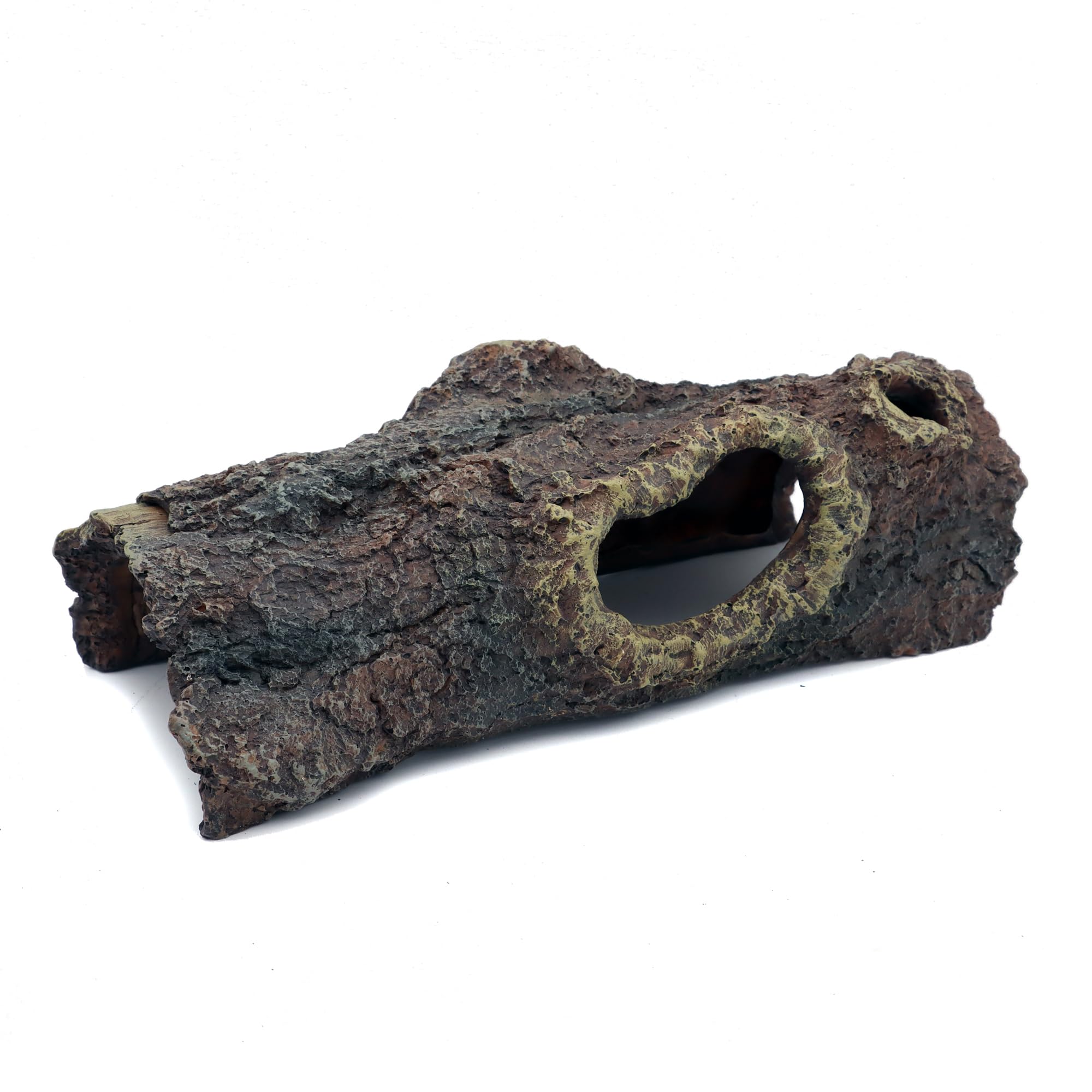 JIHAQUA Decorazione per terrario in resina per acquario, lucertola, serpente o rettile, lucertola, ragno e caverna per pesci d'acquario (corteccia media C)