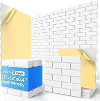 Vista 18 de Paquete de 20 paneles acústicos con autoadhesivo, paneles de espuma de alta densidad a prueba de sonido de 12 x 12 x 0.4 pulgadas para paredes