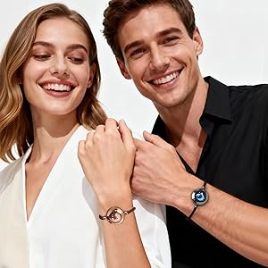 Amazon.com: TOTWOO Long Distance Touch Bracelets for Couples, Light up &  Vibration for Love Couples Bracelets