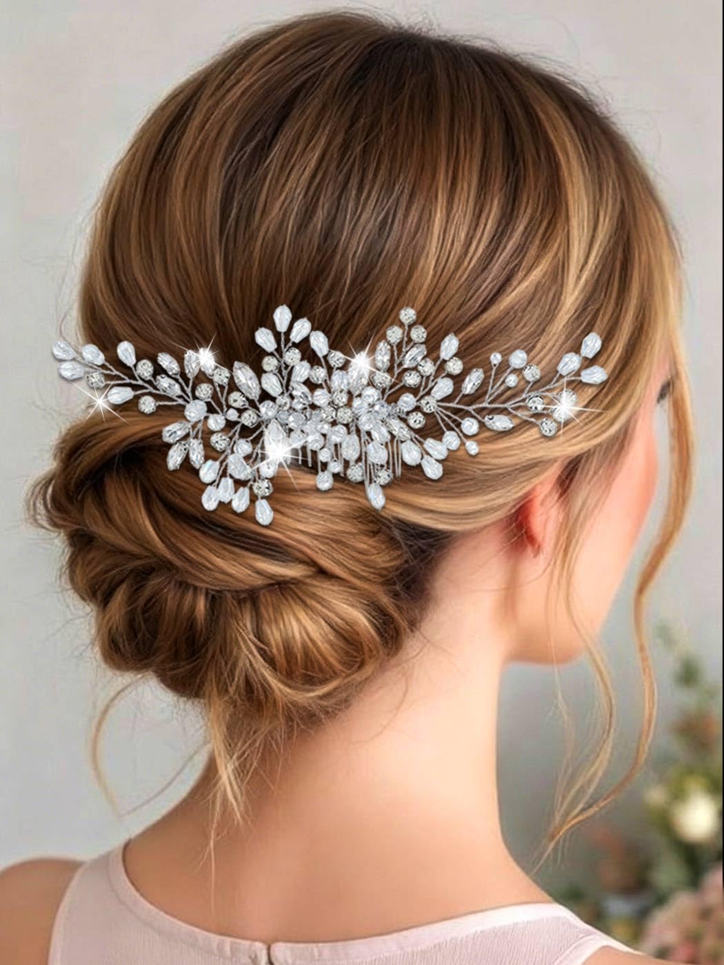 Zoestar Pettine per capelli da sposa con cristalli, accessorio per capelli per donne e ragazze